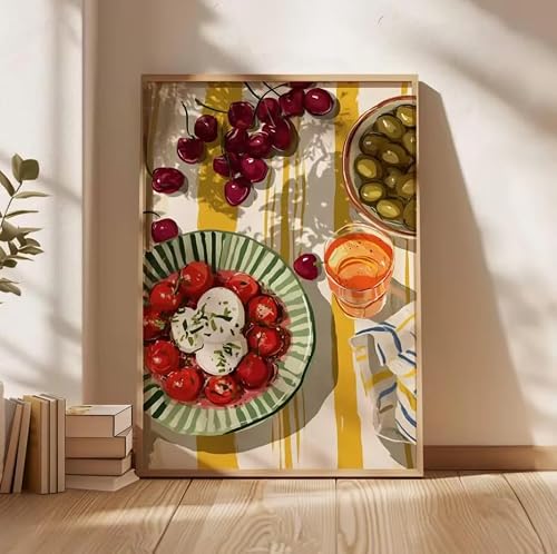 JSYWSM Tableau sur toile, nature morte culinaire, affiche rustique pour salon, chambre, couloir ou cuisine (20 x 30 cm, sans cadre)