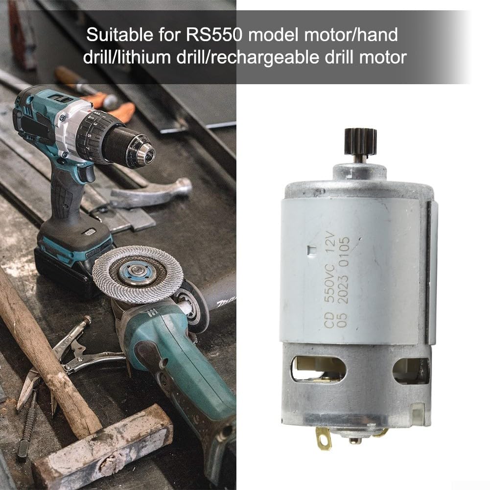 Motore elettrico per trapano elettrico a 9 denti/12 denti, 10 8V/12V/14 4V, affidabile per modello RS550, costruito per prestazioni e longevità (12 V 9 denti)