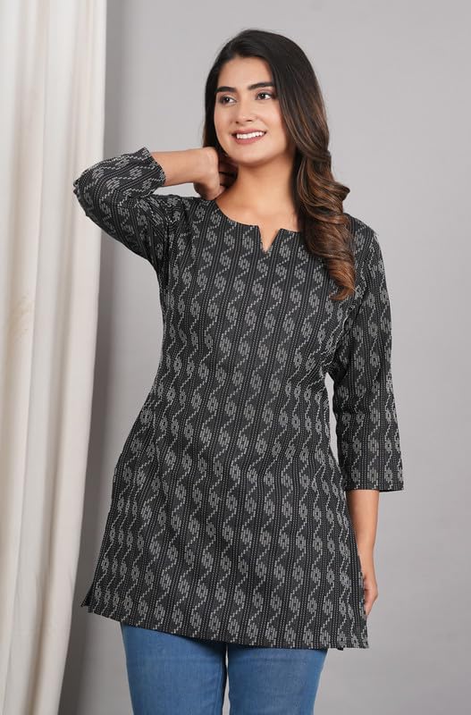 Image of Women Cotton Printed Kurti for Women | Stylish, Casual, Regular, Soft & Cozy, Comfortable Short Kurti