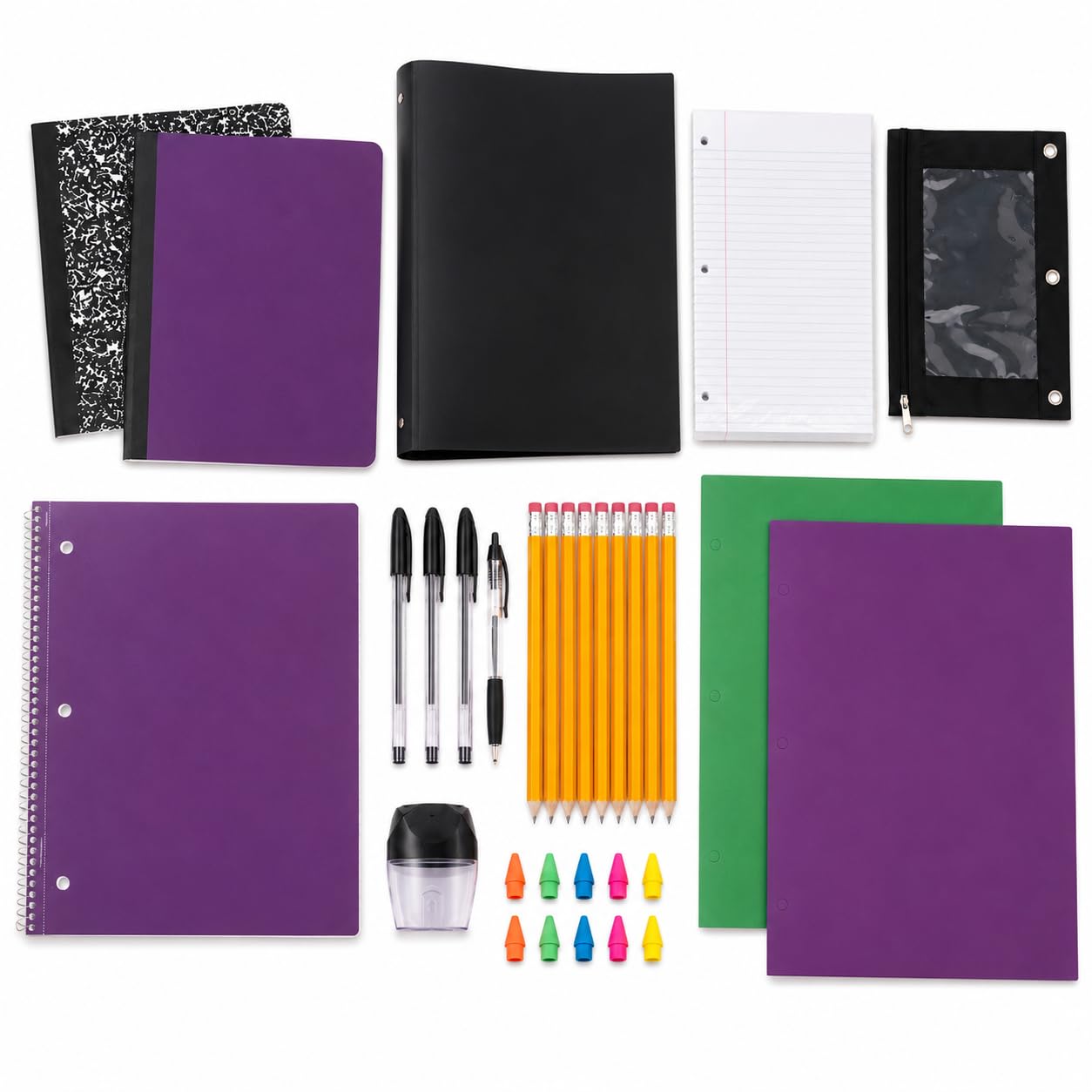 Back to School Supply 33-Piece Kit with Binder and Notebooks