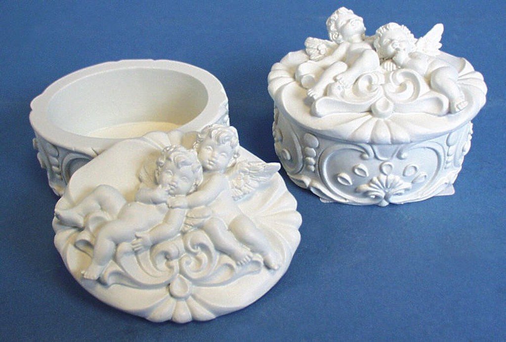 Michel Toys MT 505461.2 Angel Jewellery Box Oval Polyresin 10 x 8 cm Height 7 cm