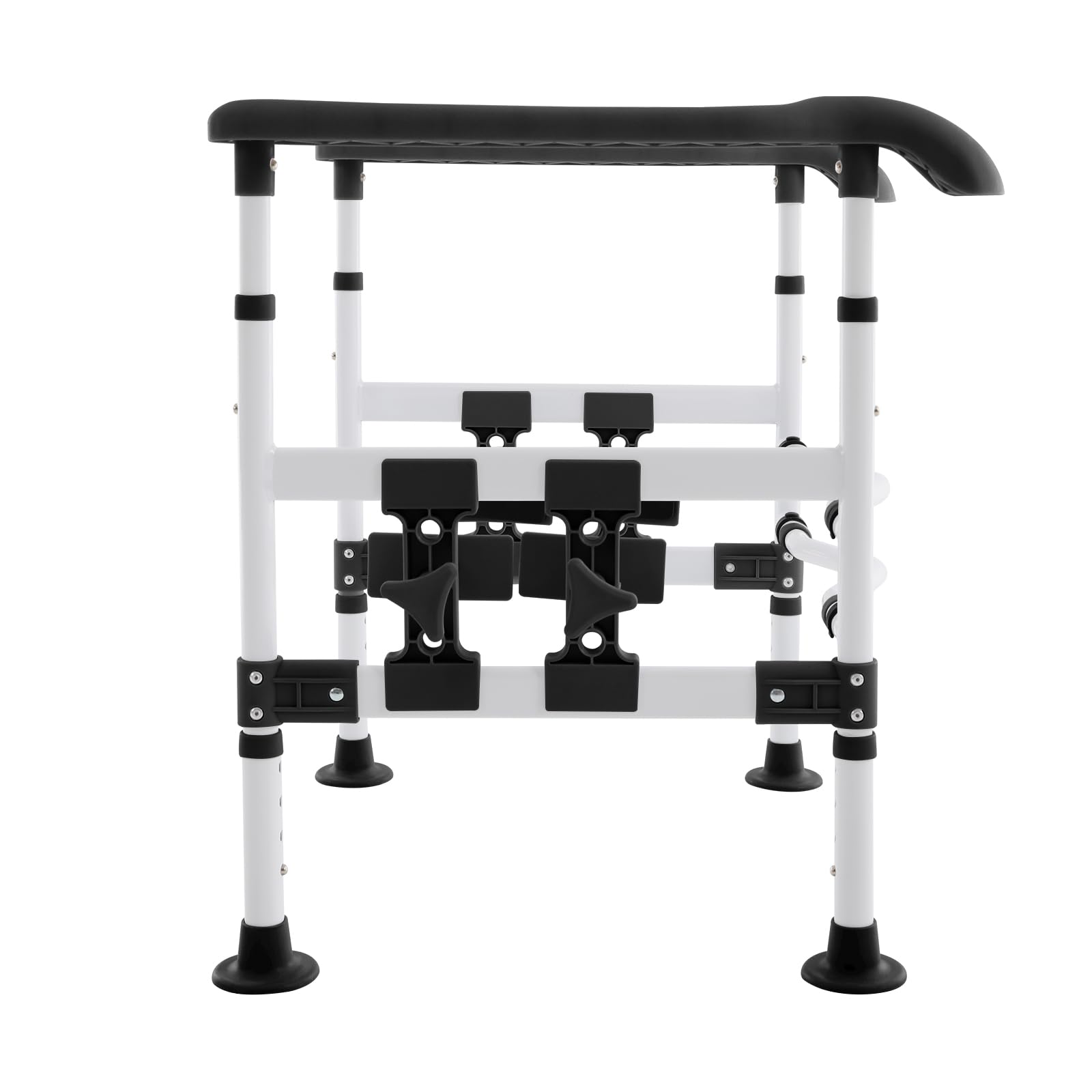 Pomoc przy wstawaniu toalety do 150 kg, regulowana szerokość i wysokość 57-61 cm/63-74 cm, antypoślizgowa poręcz bezpieczeństwa ze stali wysokowęglowej, podwyższenie deski sedesowej dla seniorów