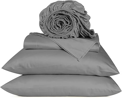 URBANHUT 800 Thread Count Egyptian Cotton Sheets King Size, Long Staple Soft & Breathable, 4 Pc Bed Sheet for King Size Bedding, Sateen Weave Luxury Hotel Bed Sheets Fits 16" Deep Pocket - Dark Grey