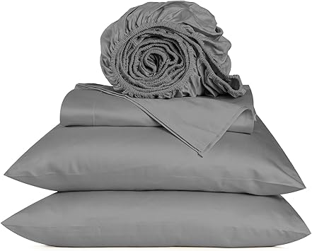 URBANHUT 800 Thread Count Egyptian Cotton Sheets King Size, Long Staple Soft & Breathable, 4 Pc Bed Sheet for King Size Bedding, Sateen Weave Luxury Hotel Bed Sheets Fits 16" Deep Pocket - Dark Grey