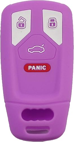 Miniatura 10 de Btopars Funda protectora de piel con 4 botones de goma de silicona inteligente para llavero remoto compatible con Audi Q8 Q7 Q5 A3 A4 A5 A6 A7 A8 TT