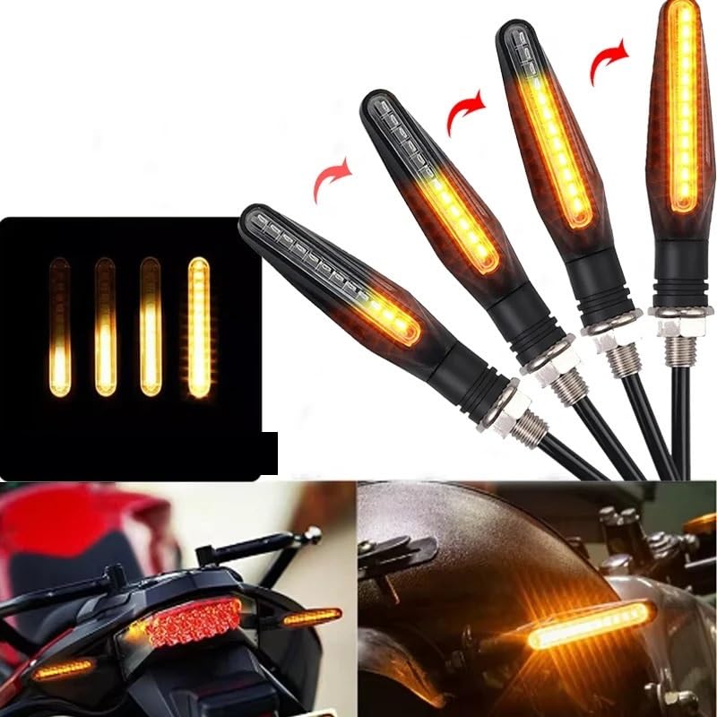 Clignotants de moto séquentiel ambre avec feux d'arrêt arrière intégrés