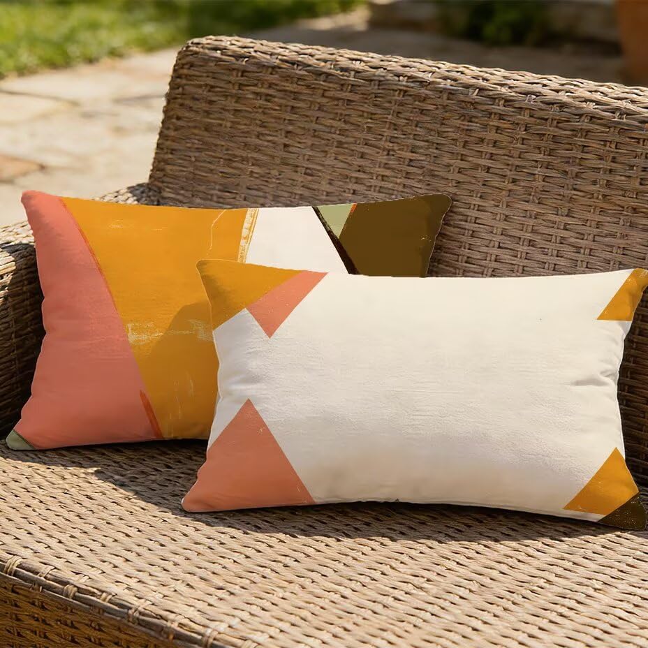 2 Housses de Coussin de Jardin 50x70 cm Crème Imperméables