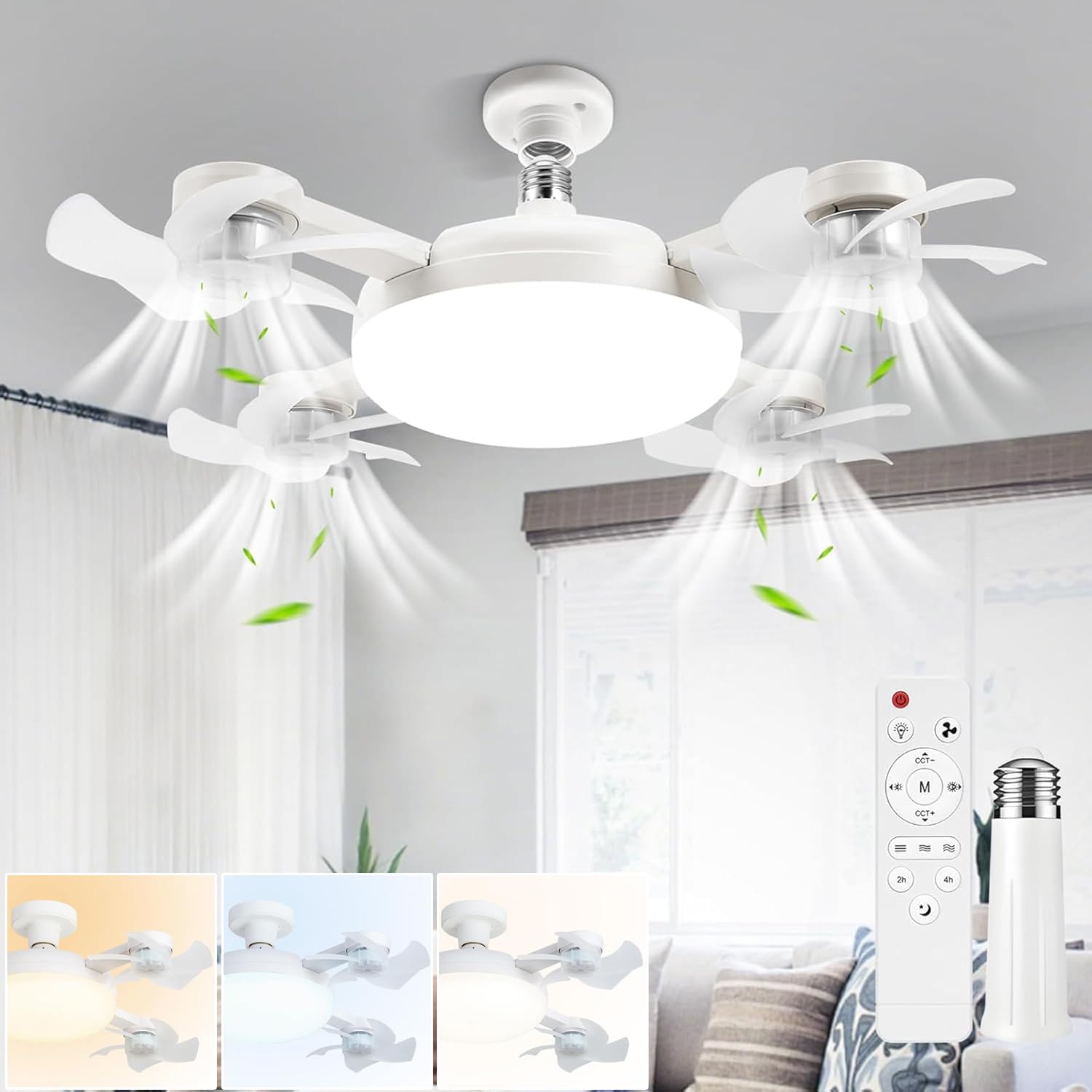 2in1 lampadario con ventilatore al soffitto remoto control LED 3 veloce