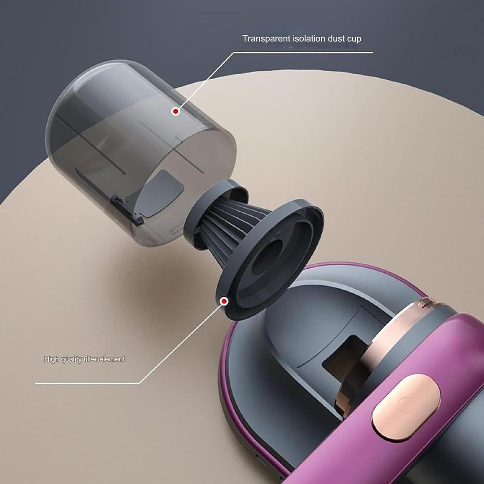 Aspirapolvere per letto, divano, tappeto, 68 W, 10 kPa, portatile, senza fili, per auto, polvere, peli di animali domestici, cuscini, tappezzeria, divano, letto, tappeti, mobili e materassi