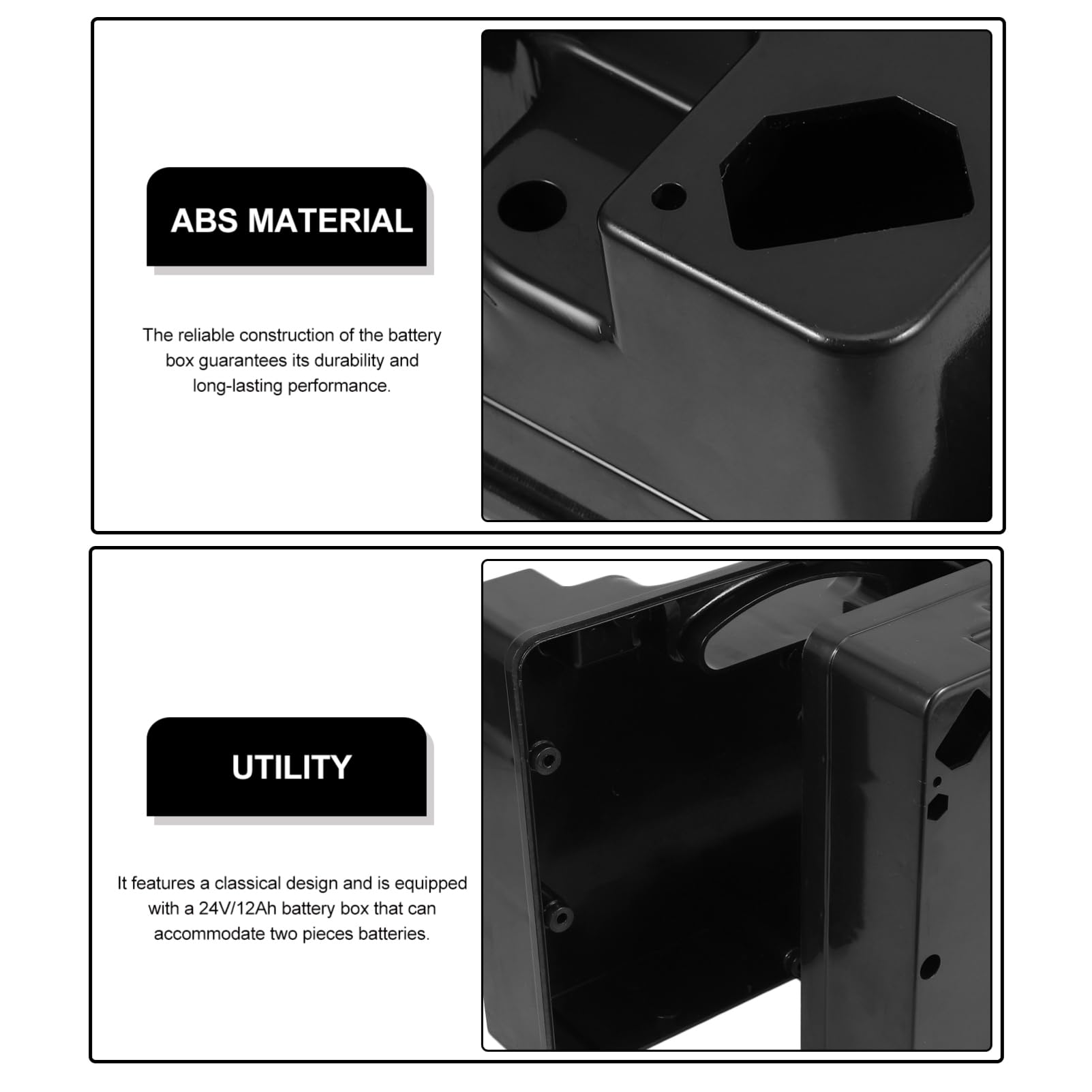 ULTECHNOVO Scatola Porta Batteria Leggera per Carrozzine Elettriche Custodia Compatta e Resistente per Batterie per Ed Esterno Accessorio per Disabili