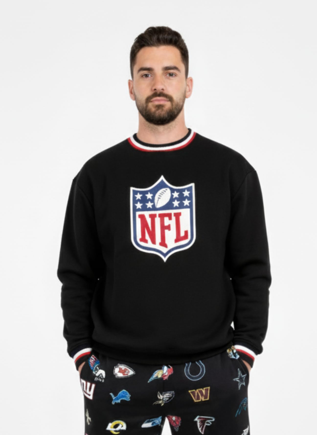 OOSC Mens Nfl Shield - Black Sweatshirt, Black, M EU