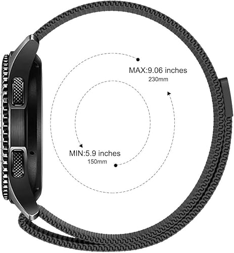 Miniatura 4 de Lomet 22mm Stainless Steel Mesh Loop Bracelet Strap Compatible with Samsung Galaxy Watch 3 45mmGear S3 FrontierClassic Band, Replacement for