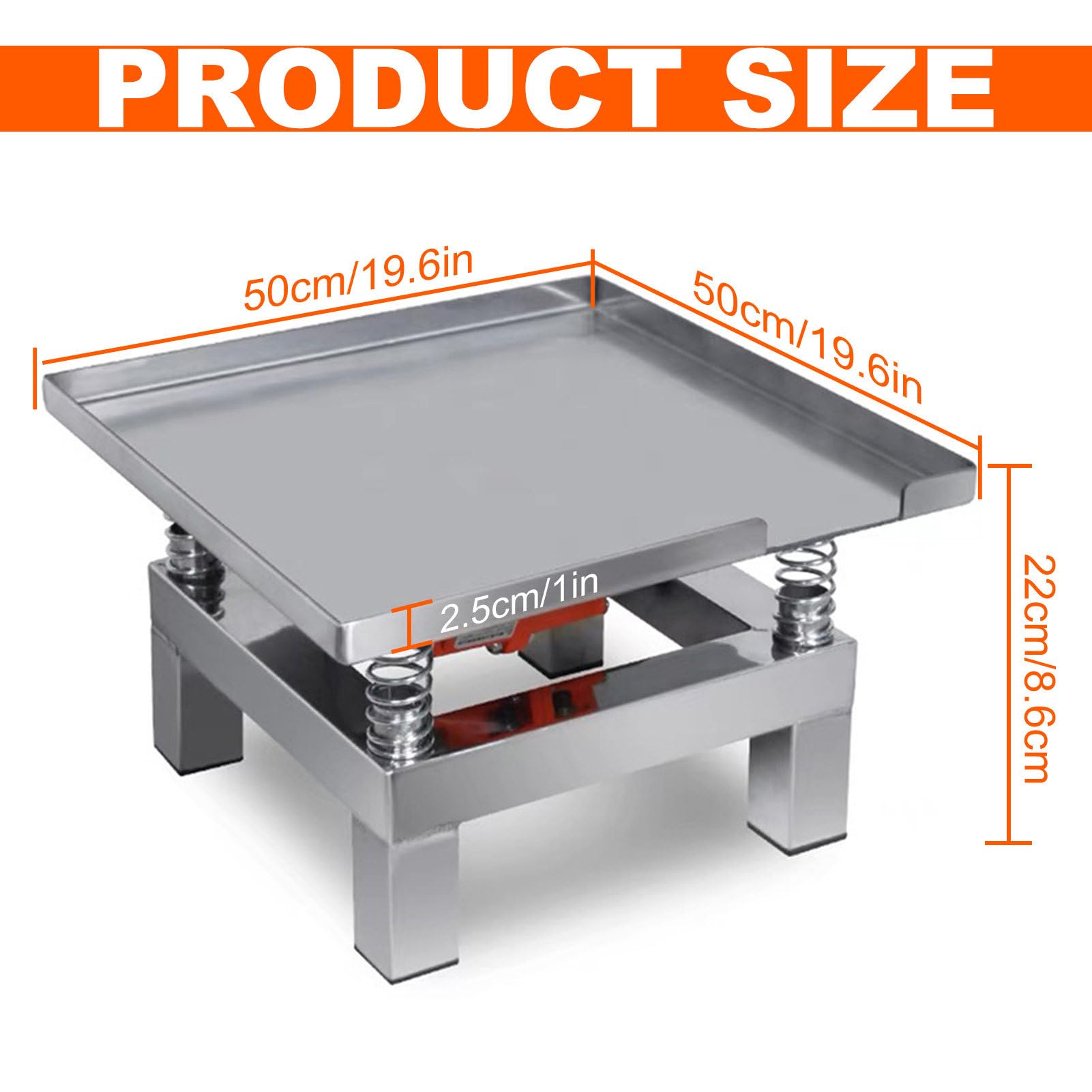 Tavolo Vibrante Elettrico per Calcestruzzo per Rimuovere Bolle/Scuotere Il Precipitato, Tester di Vibrazioni da Banco, Ampiezza 1-3 Mm | Fino A 3600 Vibrazioni/Minuto |,50 * 50cm