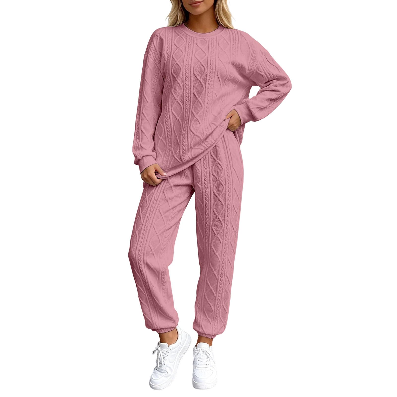 Generisch Jogginganzug Damen Set Trainingsanzug Zweiteiler Hosenanzug Damen Sportlich Freizeitanzug Elegant Tracksuit Sportanzug Jogging Anzug Set Sportswear Für Running Yoga Gym