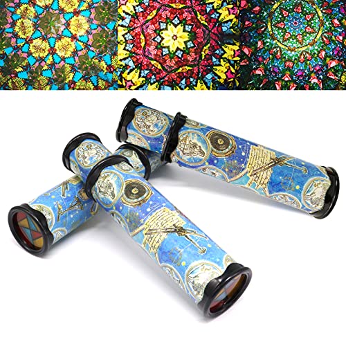 Hamiggaa 3 Pcs Magic Kaleidoscope,Kids Kaleidoscope Toy,3D Mirror Lens Kaleidoscope for Boys and Girls Gifts(Blue)