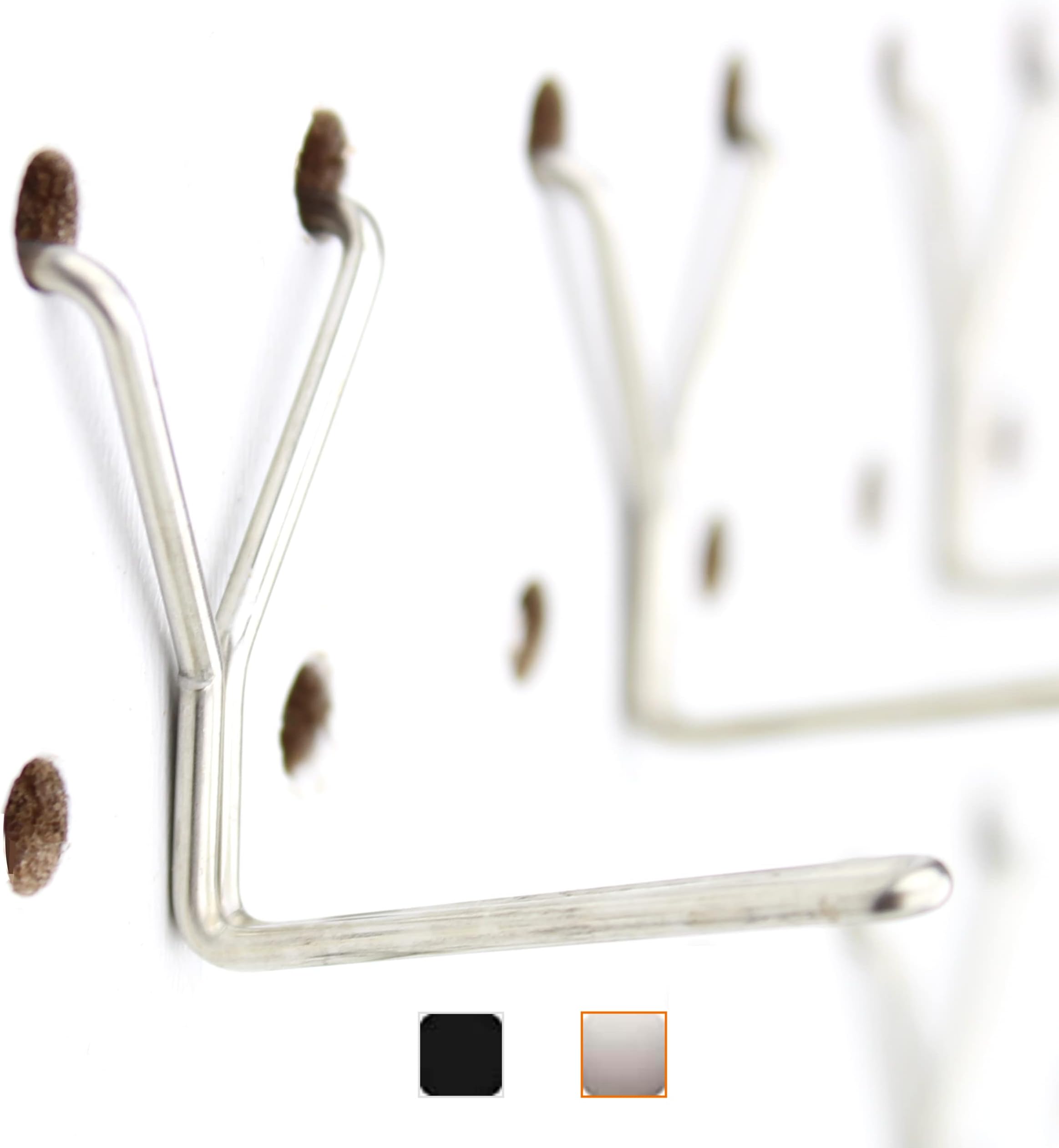 Stainless Steel Pegboard Hooks 50-Pack 1" L Hook - Will Not Fall Out, Fits Any Peg Board - Organize Tools, Accessories, Workbench, Garage Storage, Kitchen, Crafts, Jewelry, Retail