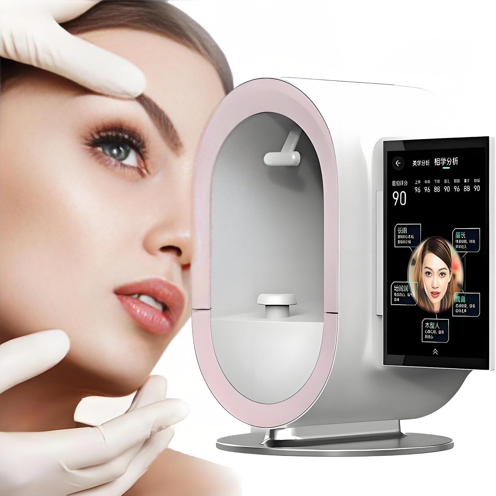Máquina de Análisis Facial Inteligente, Analizador de Humedad Facial en 3D, Detector Digital de Análisis de Piel, para Salón de Belleza (B)