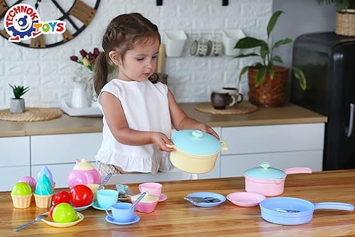 Miniatura 2 de TECHNOK Accesorios de cocina para niños  Juego de 49 piezas de utensilios de cocina  Ollas y sartenes de juguete grandes para niños de cocina  Juego