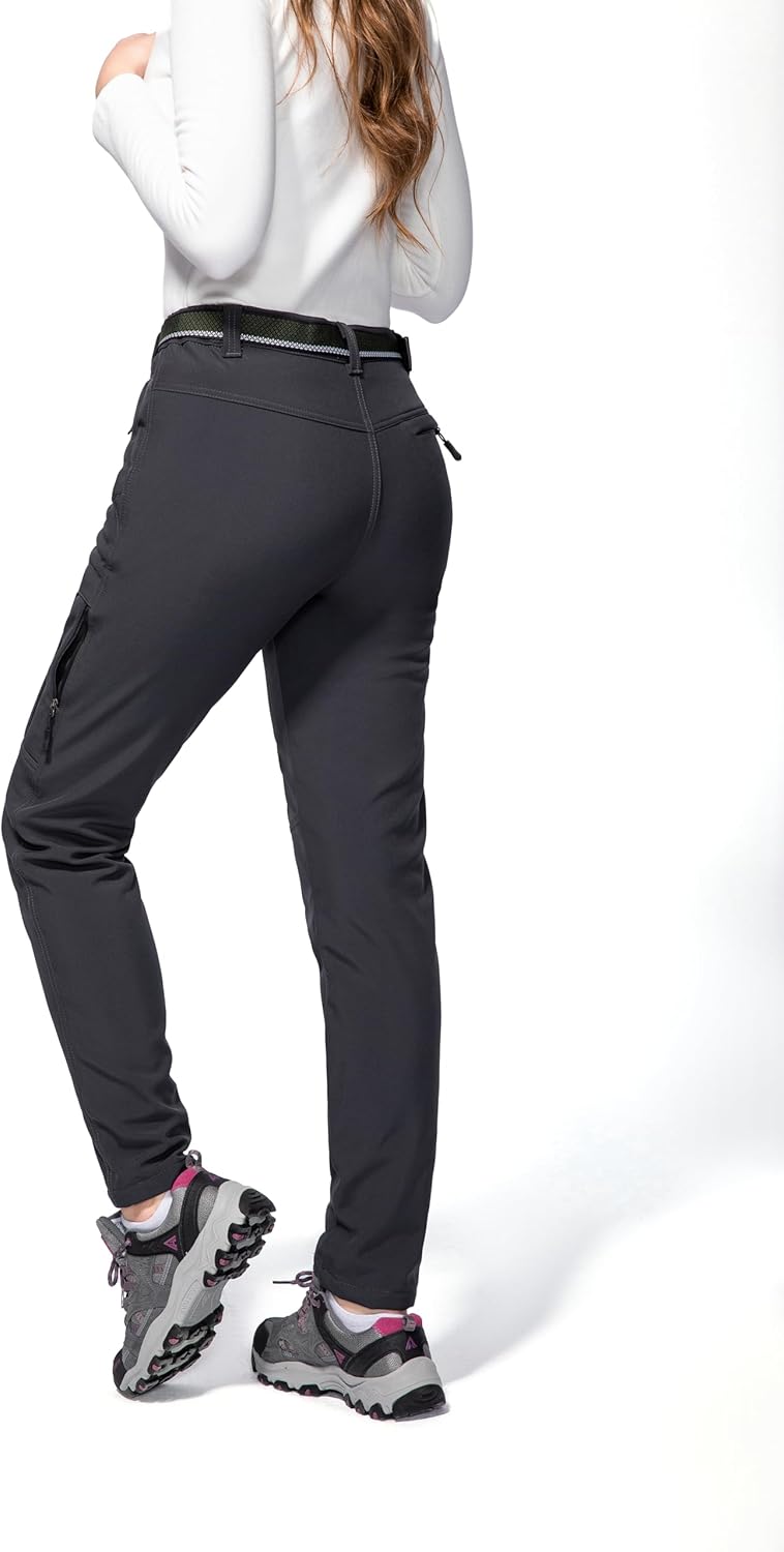 Womens Snow Pants Winter Waterproof Outdoor Soft Shell Fleece Linded Ski Hiking Pants
