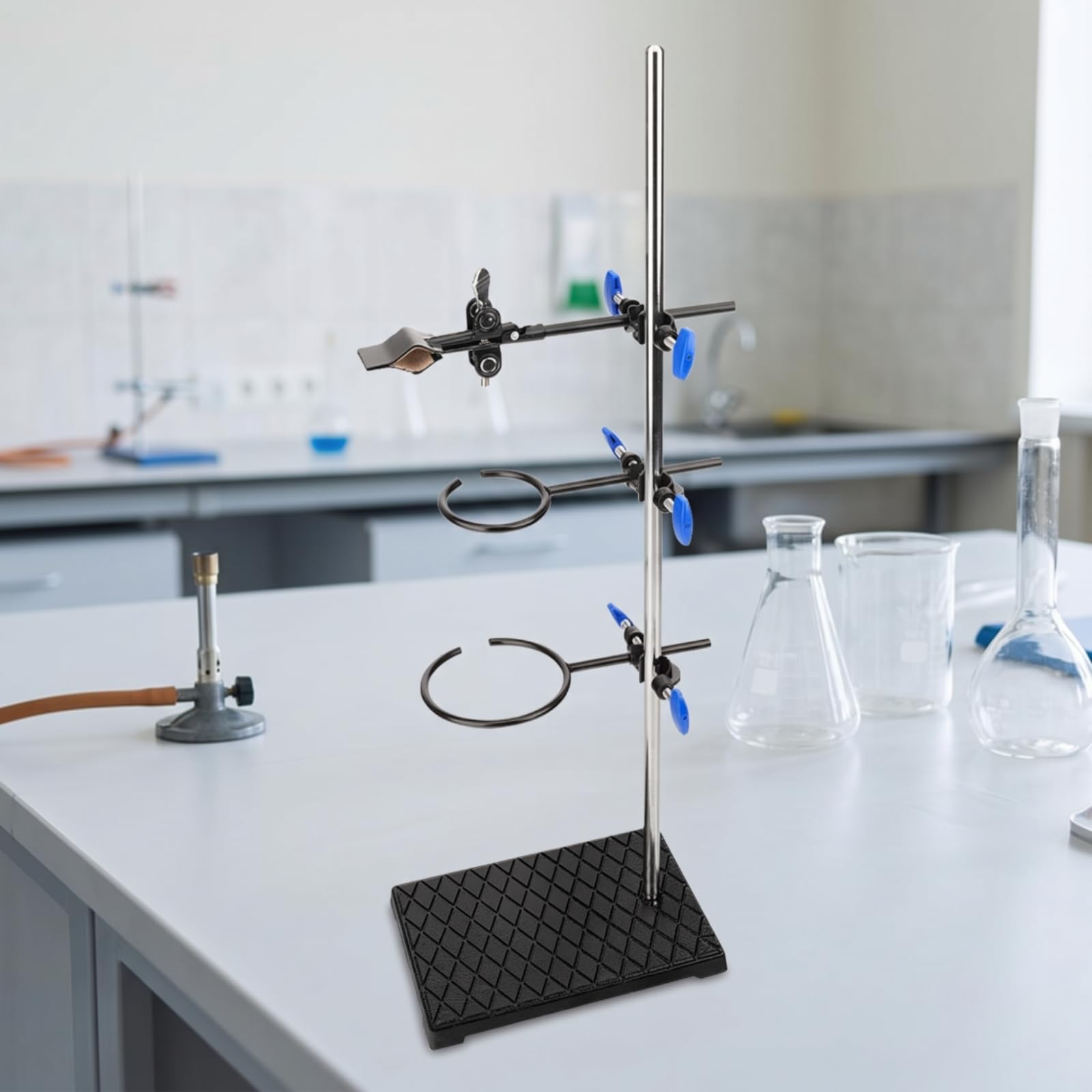 Laborstativ mit Ringen vielseitig Physik-Stativständer Laborständer mit Kreuzklemme für Lehrer, Studenten, Physikunterricht