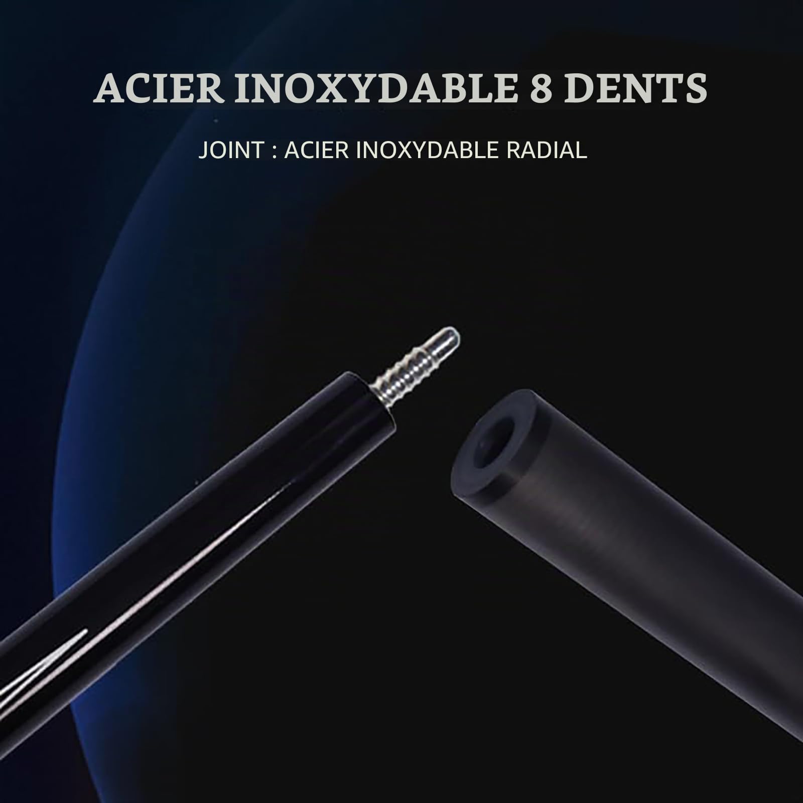 Excellentes performances : ce billard professionnel en fibre de carbone de 147 cm est équipé d'une tête de 12,4 mm, pèse 19 ~ 20 oz et est adapté pour les boules noires huit et neuves.