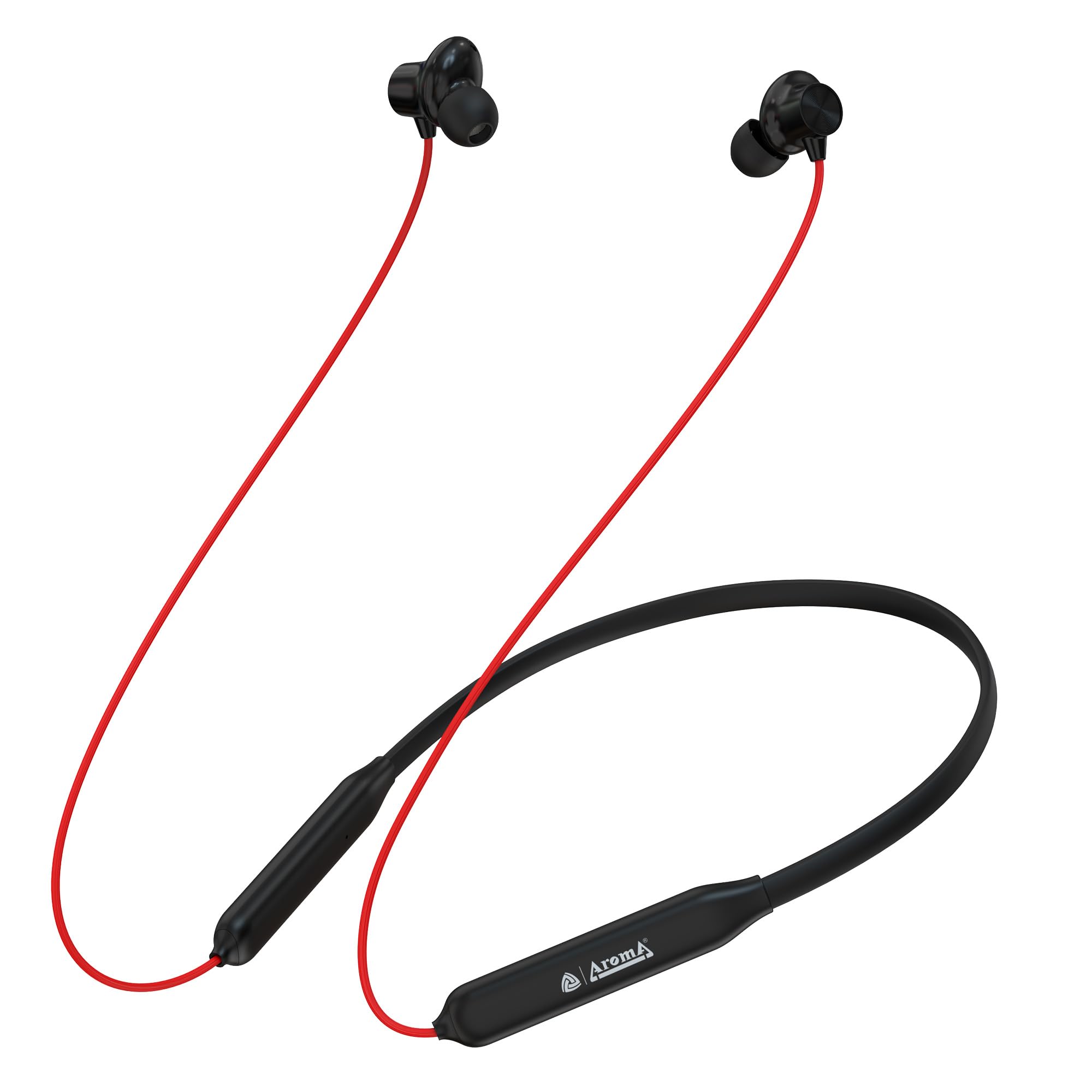 aroma nb121 buzz upto 60 hours playtime*, enc, magnetic on/off fast charging bluetooth