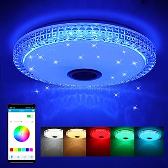 Frontoppy 72w Led Deckenleuchte Mit Bluetooth Lautsprecher Fernbedienung Oder App Steuerung Farbwechsel Option 4300 Lumen O40cm Dimmbare Deckenleuchten Fur Wohnzimmer丨kinderzimmer丨schlafzimmer Amazon De Beleuchtung Led Farbwechsel Deckenlampe