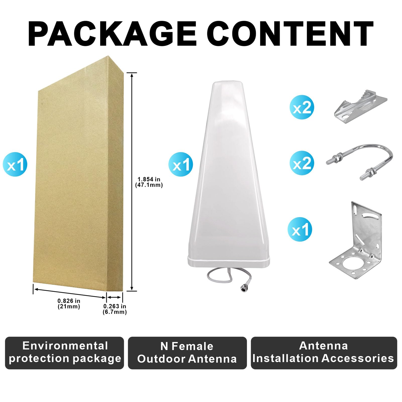 12DBi Yagi Antenna Direzionale 4G/5G/LTE WiFi Antenna Esterna 698-3800MHz Antenna ad alto guadagno a banda larga N Connettore femmina Supporto fisso universale Esterno per Boost del segnale