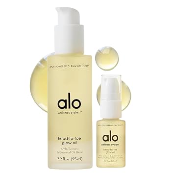 Alo Head-to-Toe Glow Oil + Mini, Nourishes Skin, Citrus, 3.2 + 0.7 oz