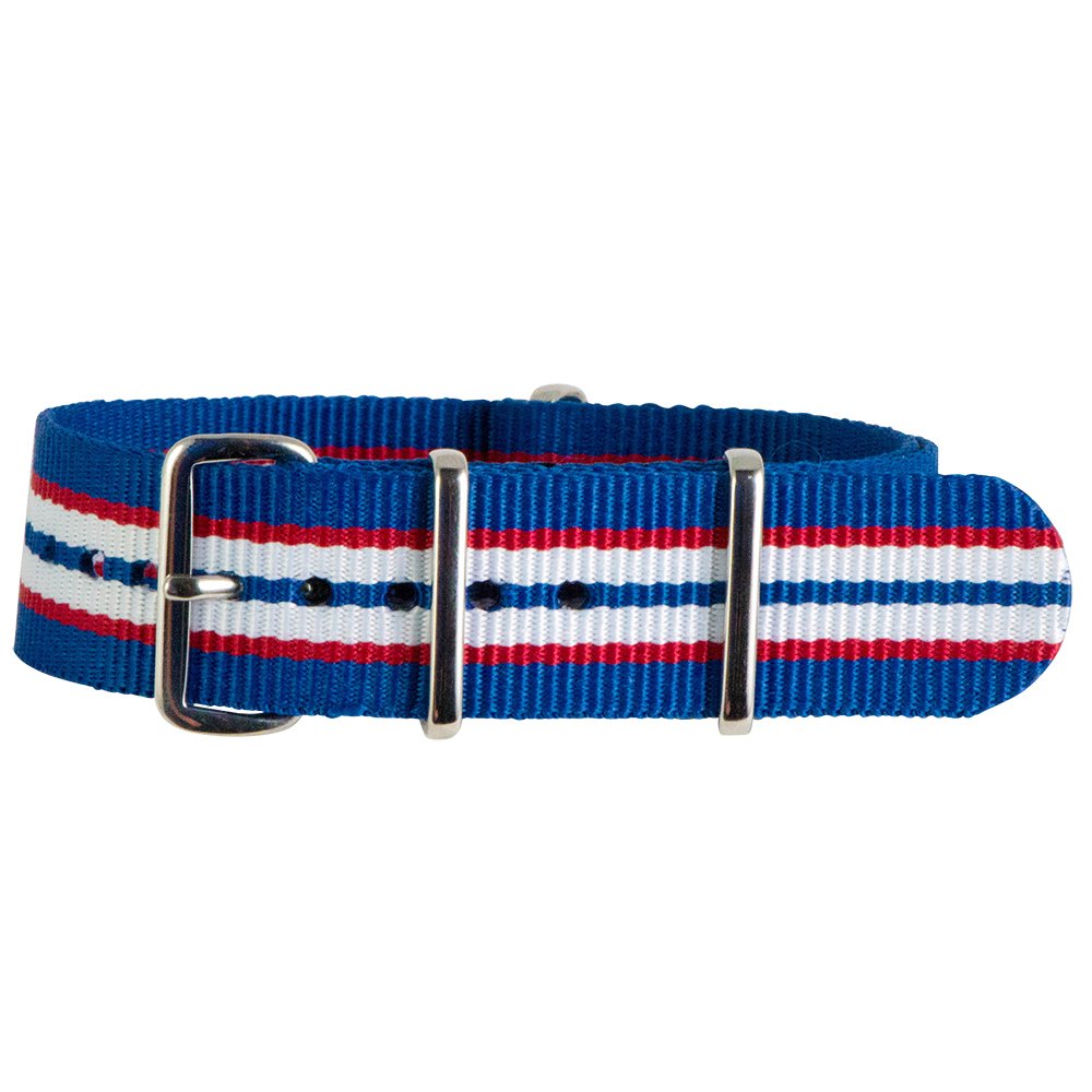 Clockwork Synergy® Classic Ballistic - 18mm Royal Blue/Red/White Nylon Ballistic Watch Strap Band