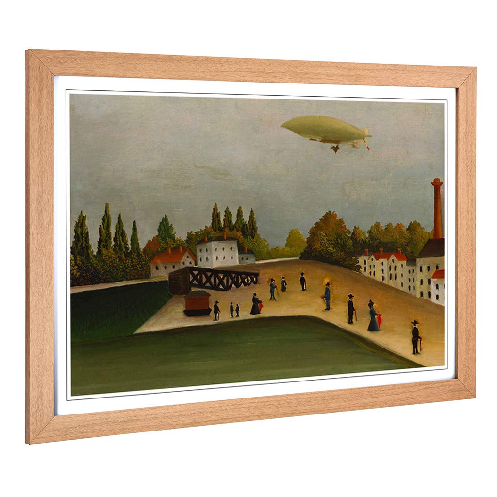 Big Box Art Framed Print of Henri Rousseau Quai D'Ivry Design | Wall Art Picture | Home Decor for Kitchen, Living, Dining Room, Bedroom, Hallway, Office, Oak, A2 / 24.5x18 Inch / 62x45cm