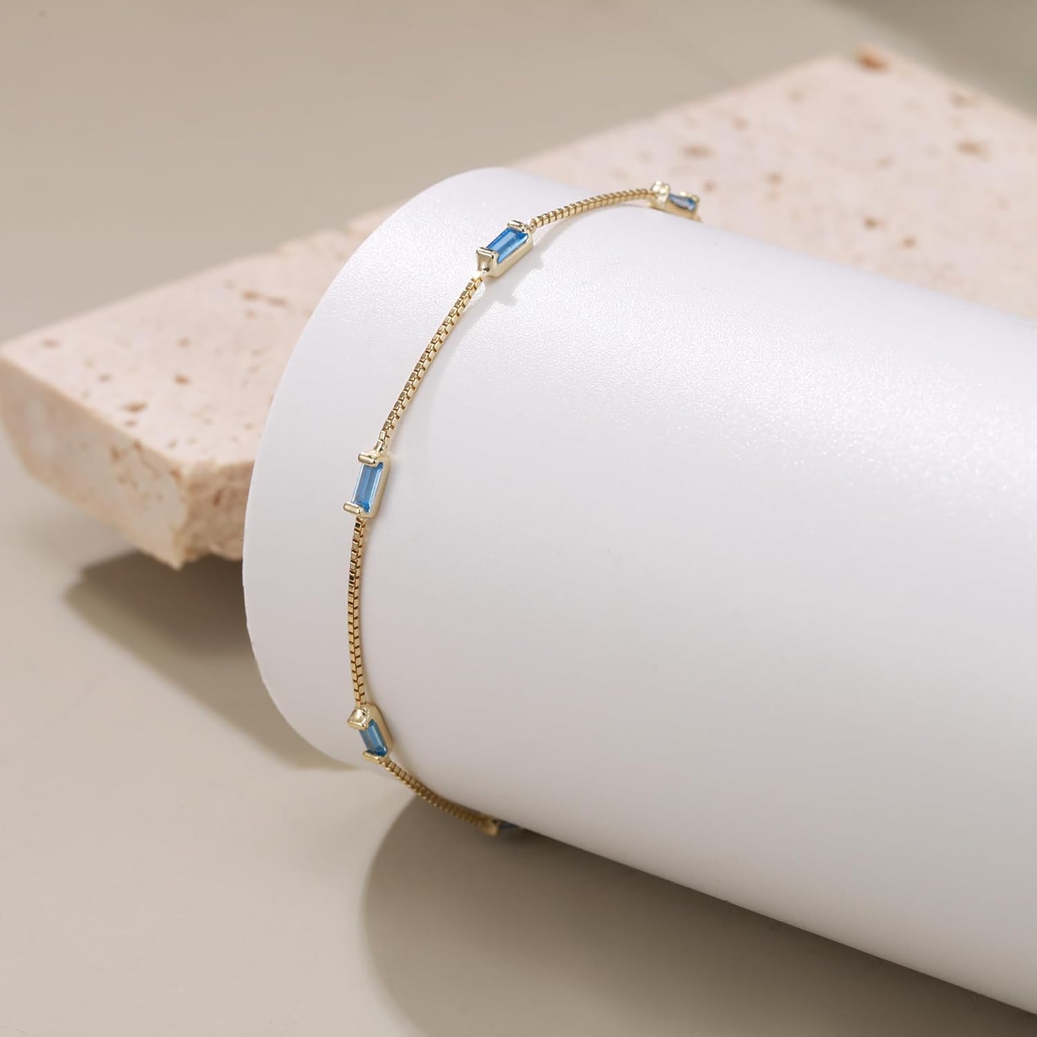 FANZE 925 Sterling Silver Birthstone Bracelets for Women, Bracelets for Women Trendy, Opal Bracelets Cubic Zirconia Bracelets, Birthday Christmas Anniversary Graduation Gifts - Image 7