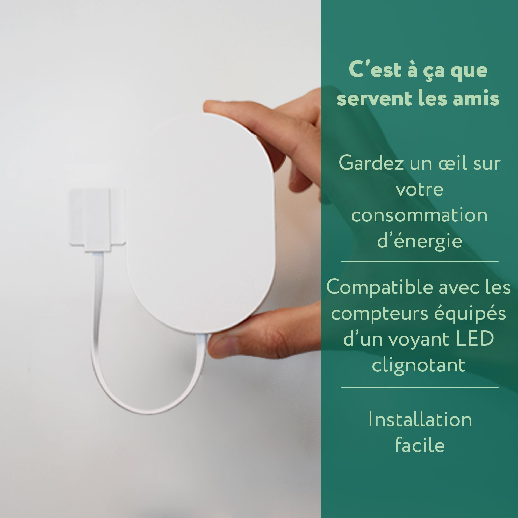frient Interface de Compteur Électrique 2 LED - Suivi Consommation - Zigbee | Interface pour compteurs électriques à impulsions LED - Compatible avec Homey, SmartThings et Home Assistant