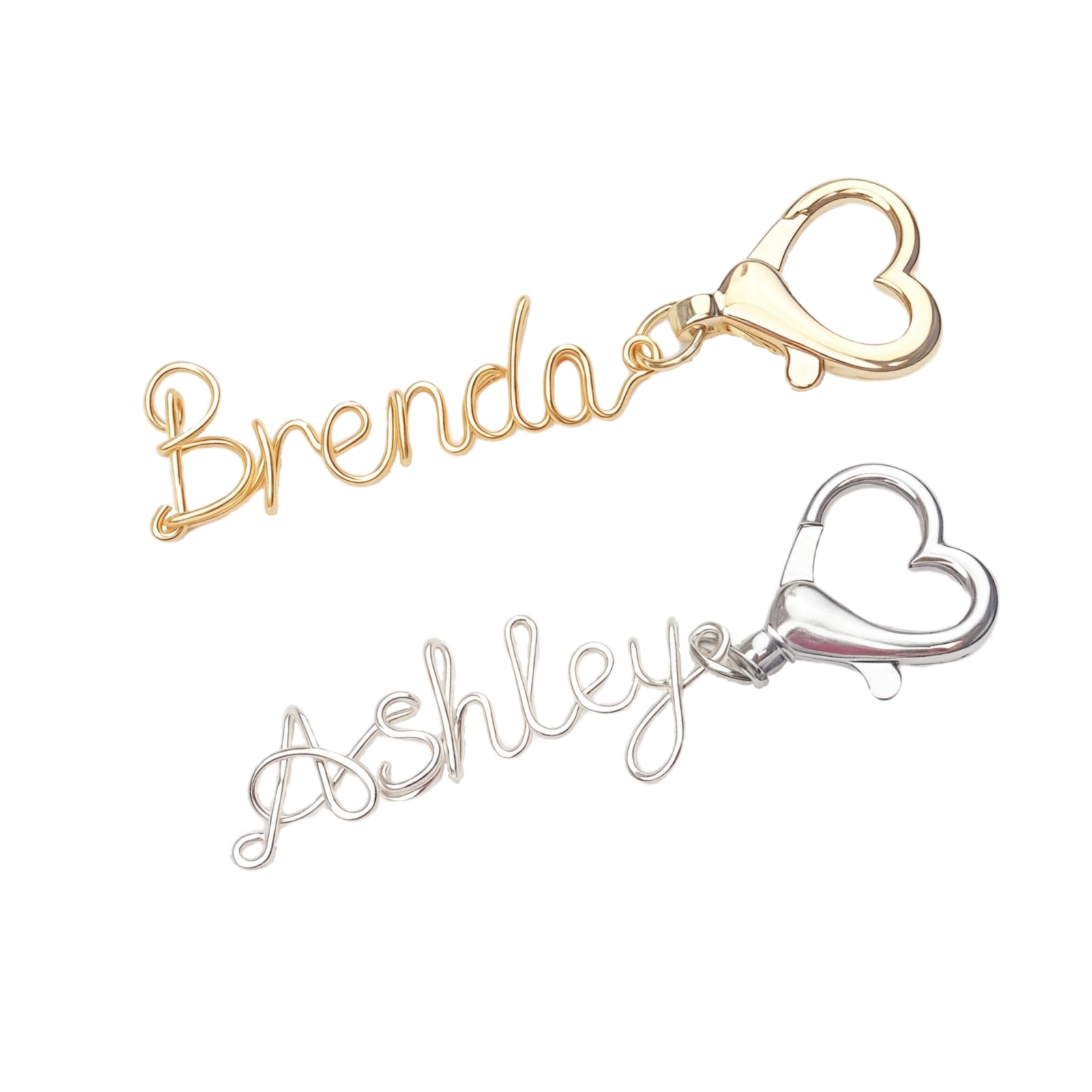 SHNWTM Personalized Name Keychain -14K Gold Customized Bag Charms for Handbags & Purses, Unique Gift for Women, Friends, Teens - Durable & Stylish Key