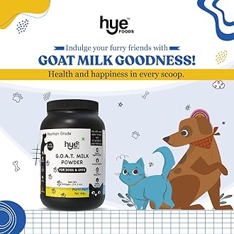 HYE Pets Goat Milk Powder for Pets | Nutrient-Rich Supplement for Happy and Healthy Dogs and Cats Food | 80 Servings Per Pack | 400g