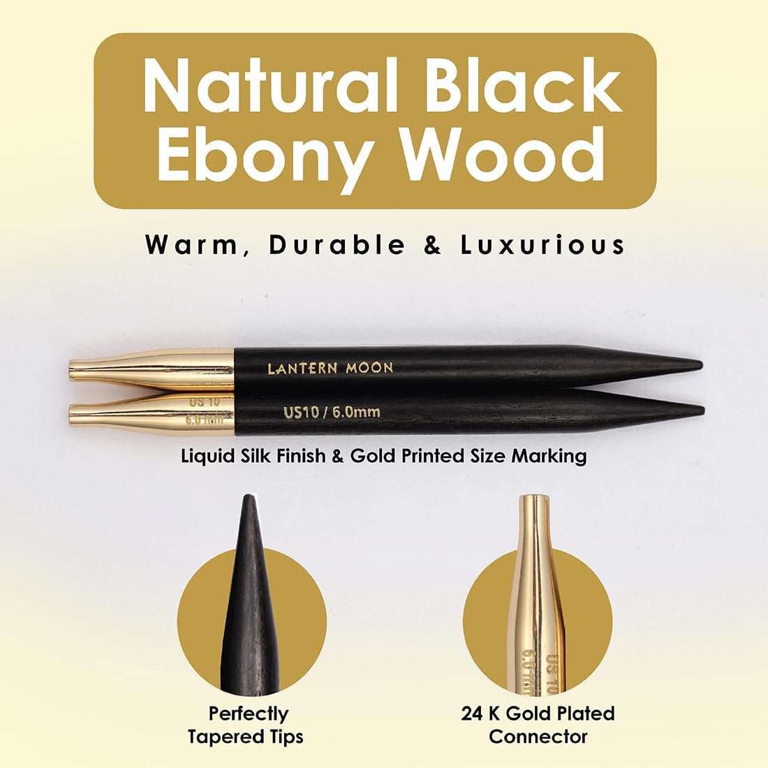 Lantern Moon Heritage Interchangeable Circular Knitting Needle Set 4" (10cm) | 5 US Sizes (3 to 8)