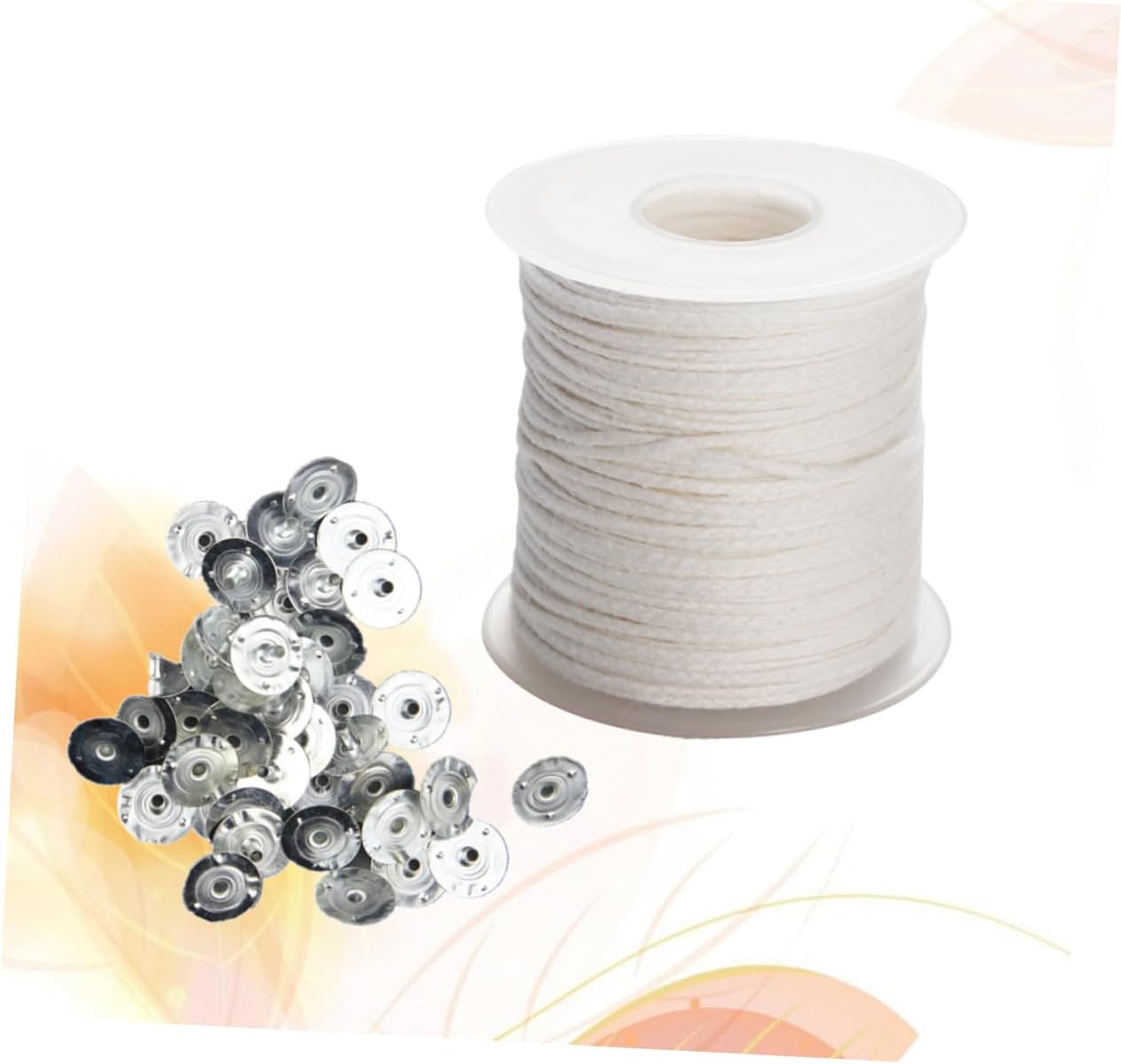 STOBOK 1 Roll DIY Candle Making Kit Cotton Braided Wicks Wick Tabs for Handmade Candles Easy to Use Smokeless