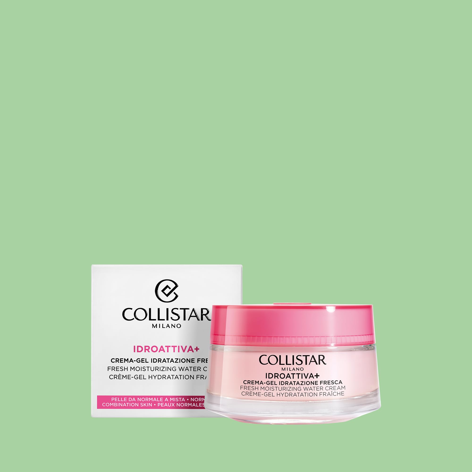 Collistar Crema Viso Idroattiva+, Crema-Gel Idratazione Fresca, Idratazione 100H,Texture Leggera in Gel, Ideale per Pelli da Normali a Miste, 50 ml