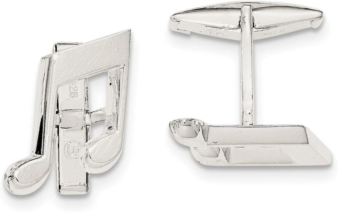 Sterling Silver Music Note Cuff Links