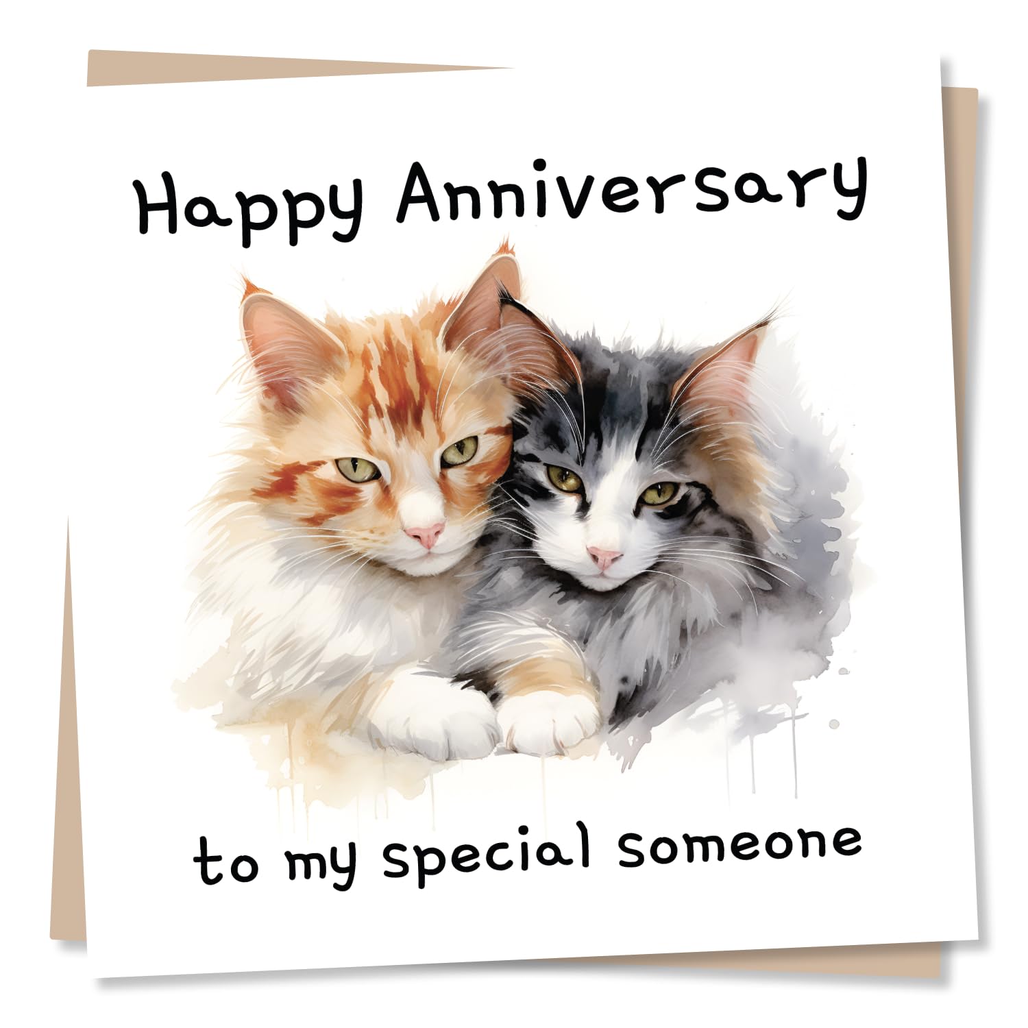 Nokular Cute Cats Happy Anniversary Card - To My Special Someone - Kitten Card For Husband From Wife or For Wife From Husband, Girlfriend, Boyfriend -