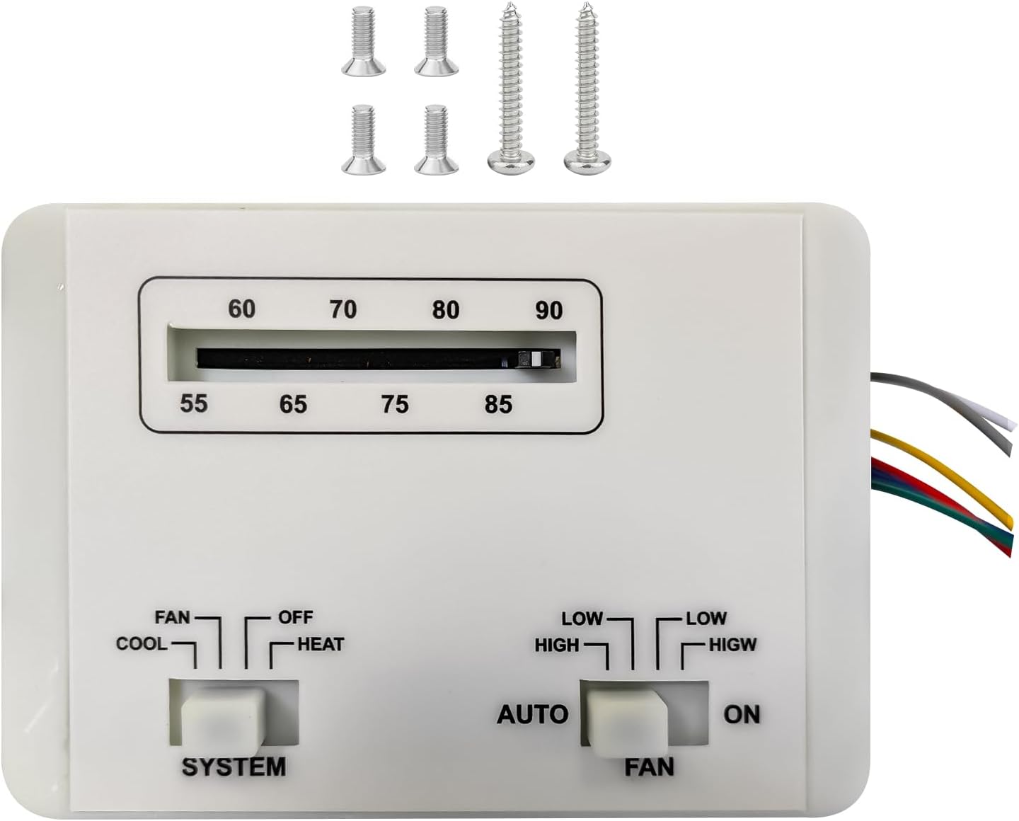 7330G3351 Thermostat Compatible with Cole-Man RV Mach 15 Series/ 3 Plus Series/ 1 Power Saver/III Power Saver/ 8 Polar Cub/Rou-gh-Neck Series, Single Stage Heat/Cool RV Air Conditioners Accessories