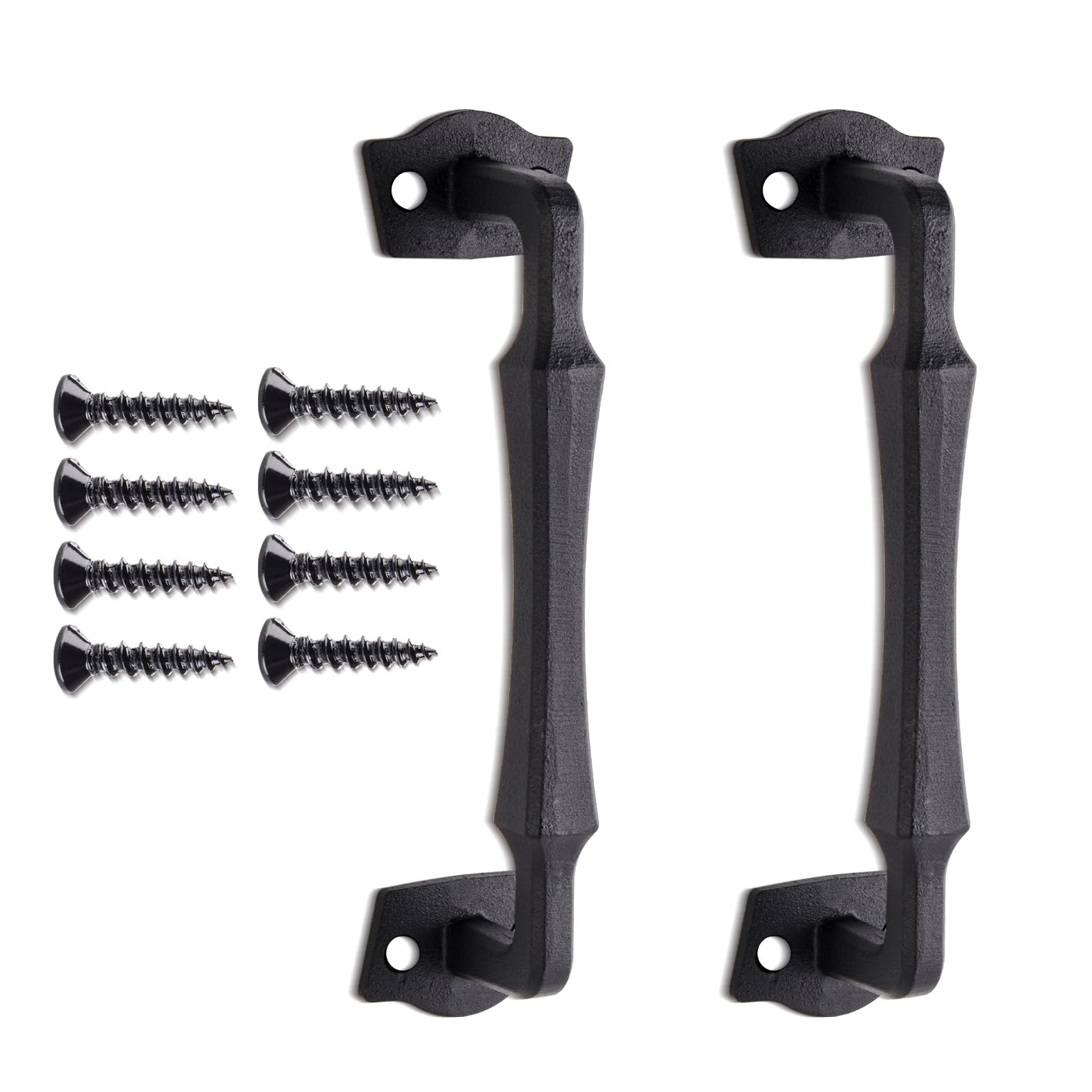 2 Pack 10" Colonial Tapered Barn Door Handle, Black Gate Pull