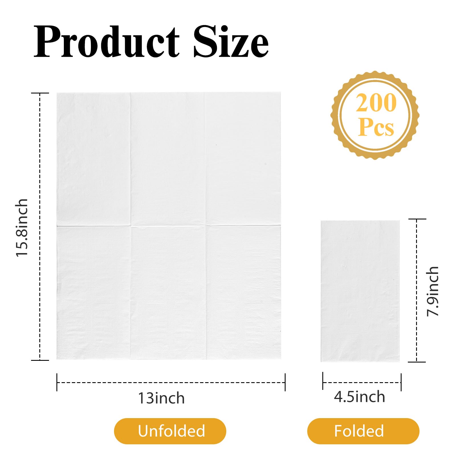 Toallas desechables de alta calidad para invitados, 200 servilletas de papel con tacto de lino, servilletas de baño suaves y absorbentes de 3 capas, elegantes toallas de mano blancas para