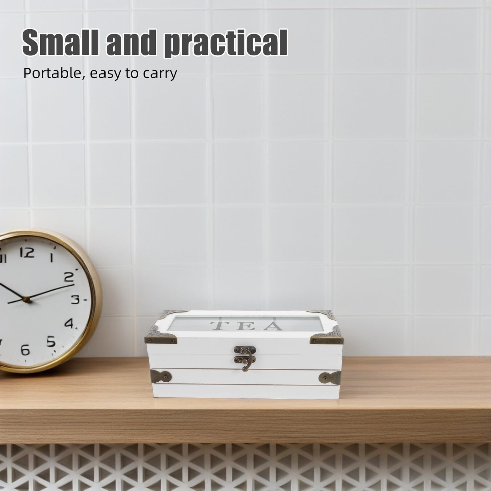 Holz teebeutel aufbewahrungsbox mit Deckel Multifunktions Organizer Fach für Tee Kaffee und Zucker Platzsparende Teeaufbewahrung für Küche und Eleganter Teebeutelhalter