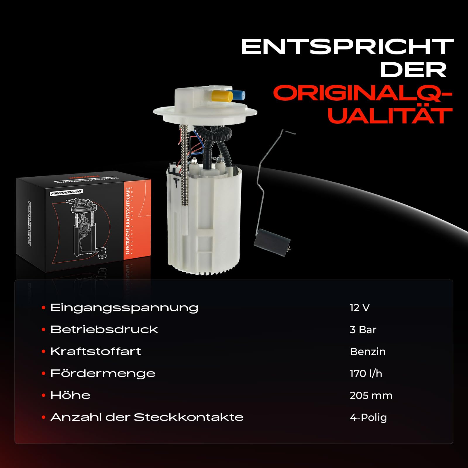 Kraftstoffpumpe 4-Polig Für Citroën Peugeot 1.8L Benzin - Komplettsatz Frankberg