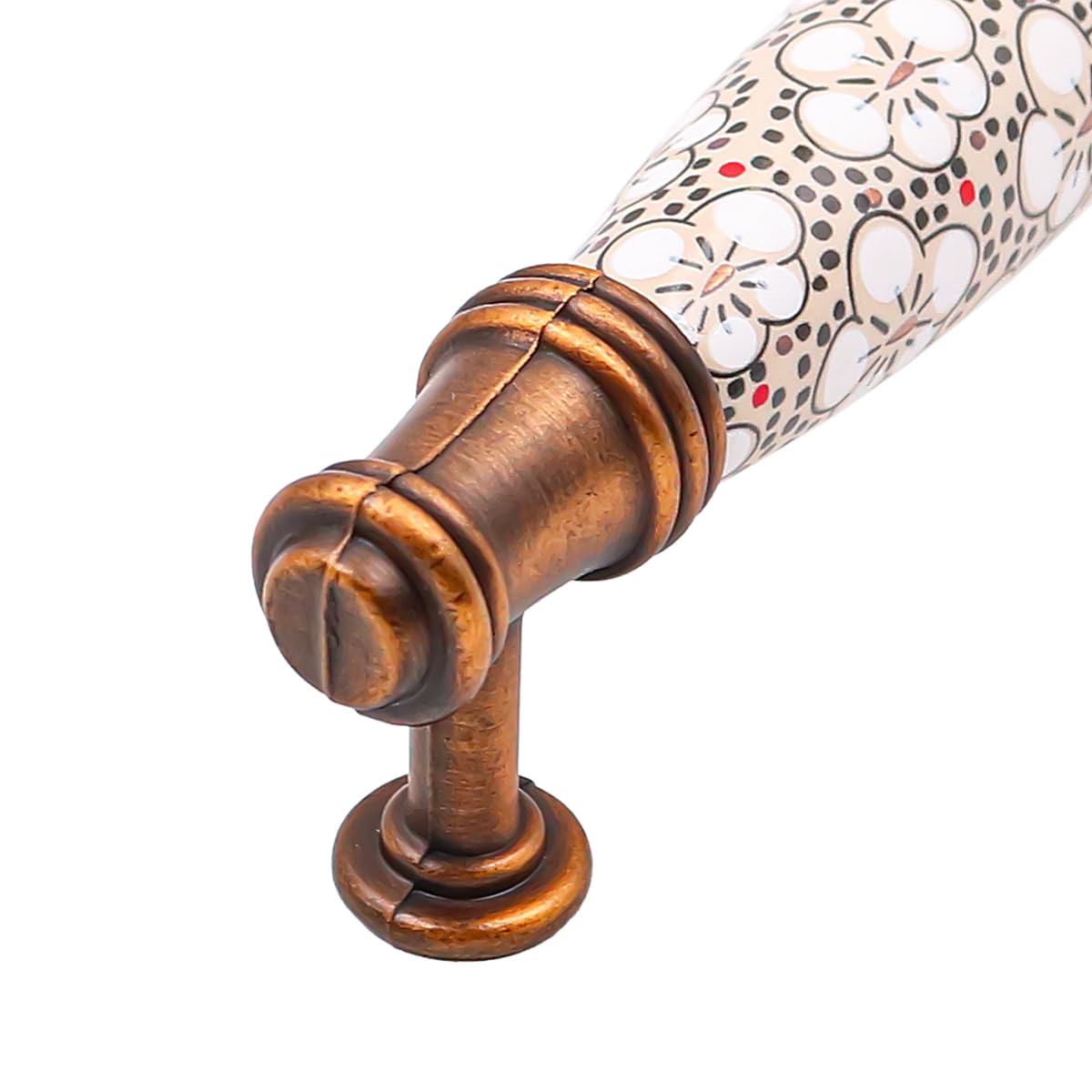 ZONADAH Set of 4 Traditional Drawer Cabinet Ceramics Handle, Hole Distance 96mm, Furniture Door Pull Handles, Antique Handle - Image 3