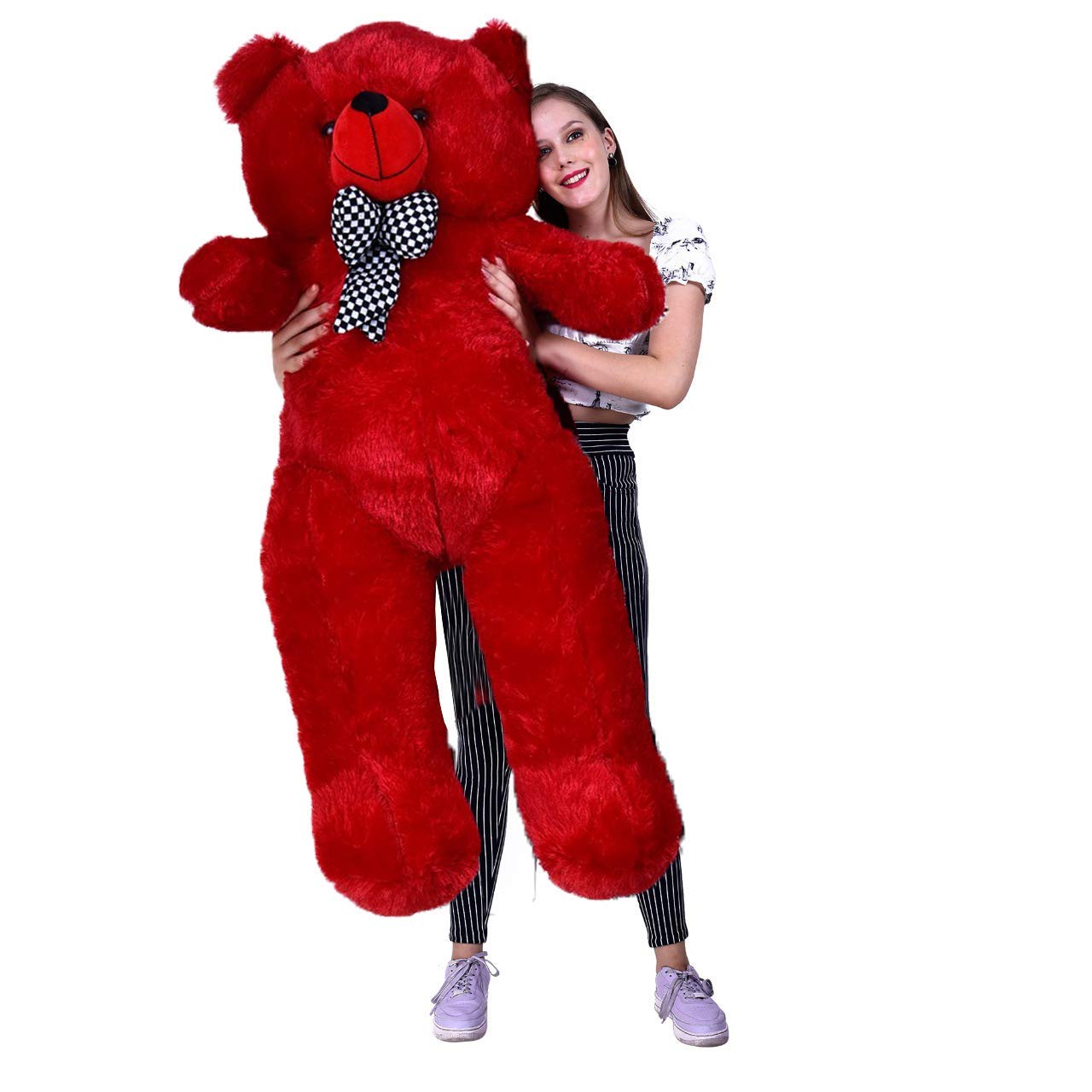 Soft Toys Long Soft Lovable Huggable Cute Giant Life Size Teddy Bear Washable 100% Child Safe Best for Birthday Gift Valentine Gift for Girlfriend August (Red, 3 Feet)-image-36