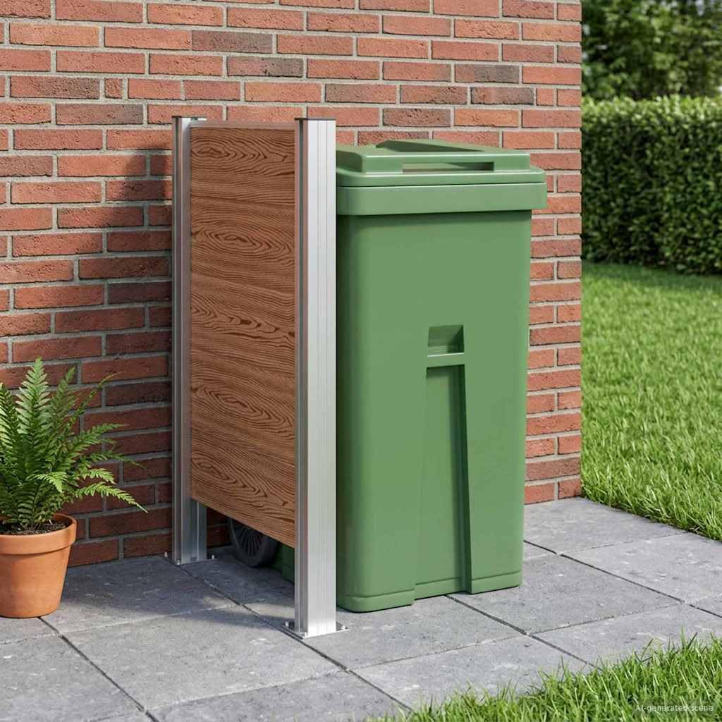Clôture pour poubelle en alu marron : masquez vos bacs et embellissez votre terrasse