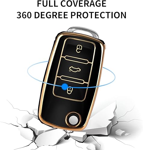 Miniatura 3 de MILD EAST Funda para llavero de automóvil VW con llavero funda de TPU suave para Volkswagen Beetle CC Eos Golf GTI Jetta Passat Tiguan Touareg 2011