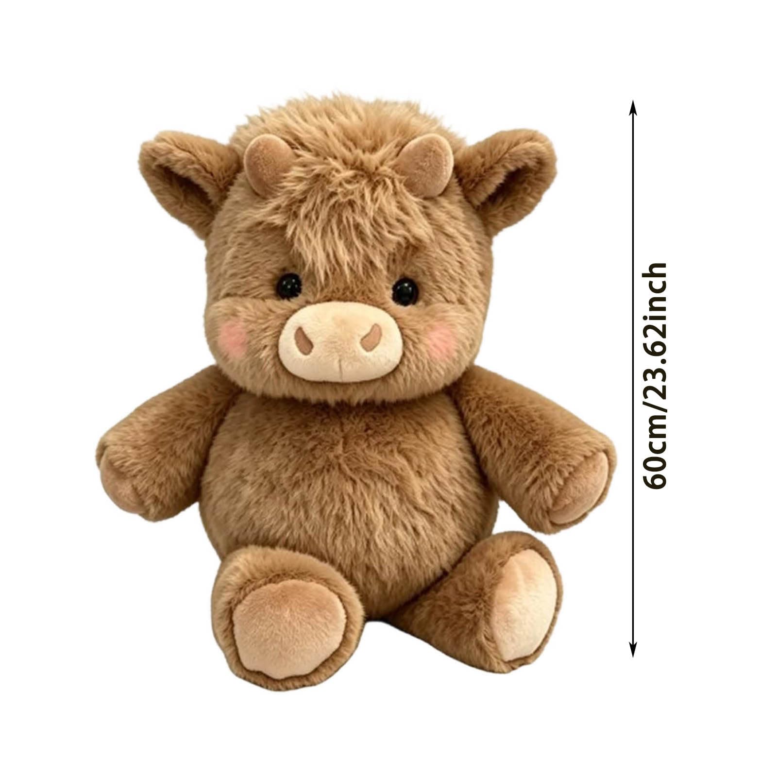Pupazzo Che Corre – 60cm Adorabile Animale Peluche Mucche Pelosa Per Alleviare Lo Stress, Peluche Che Corre Vitello Che Corre Per Ragazzi E Ragazze, Cuscini In Peluches (Pink, 60, Centimetri)
